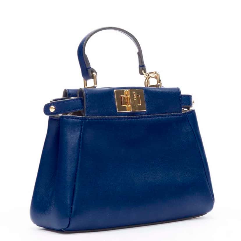 Fendi Music Box Clutch Blue Leather Very good condition - Inside View