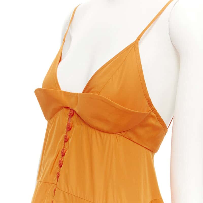 Jacquemus Tafetta Button Gown Orange Cotton Never worn, with tag - Back View