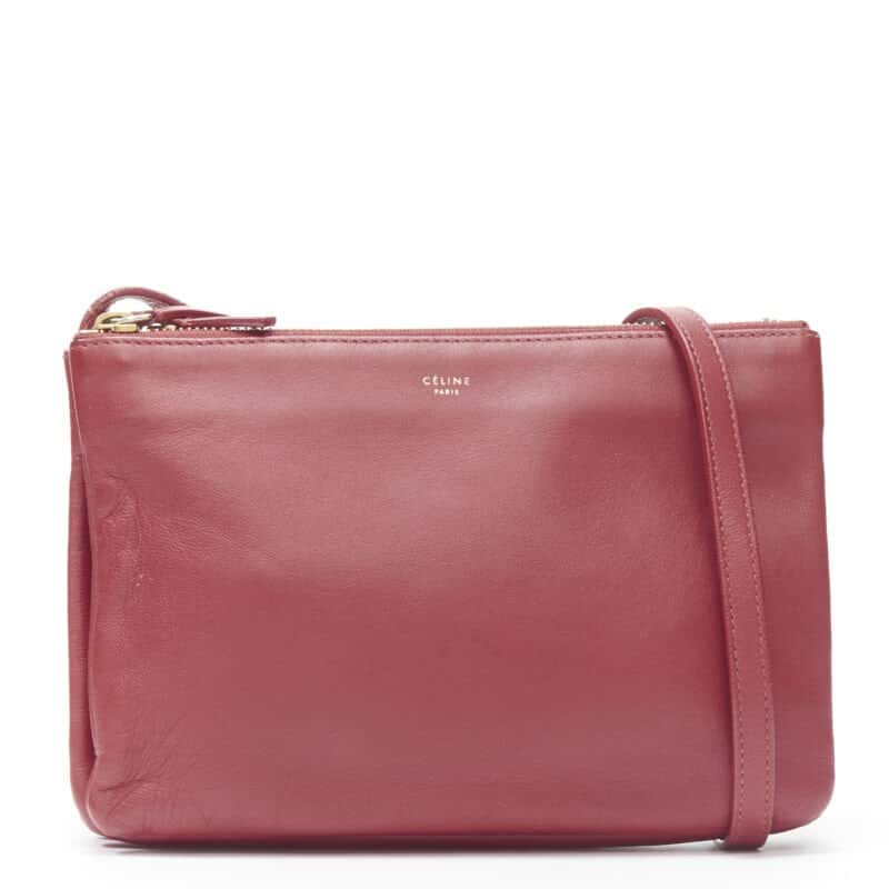 Celine Monica Lock Satchel Red Leather Good condition - Front View