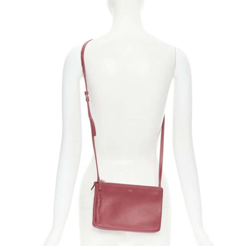 Celine Monica Lock Satchel Red Leather Good condition - Back View