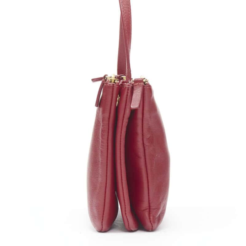 Celine Monica Lock Satchel Red Leather Good condition - Model View