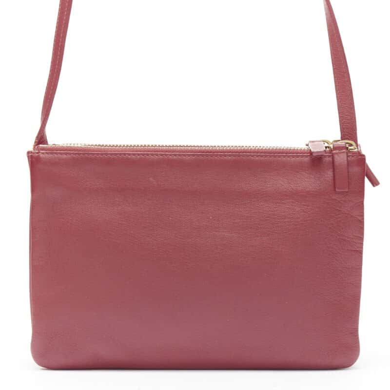 Celine Monica Lock Satchel Red Leather Good condition - Box View
