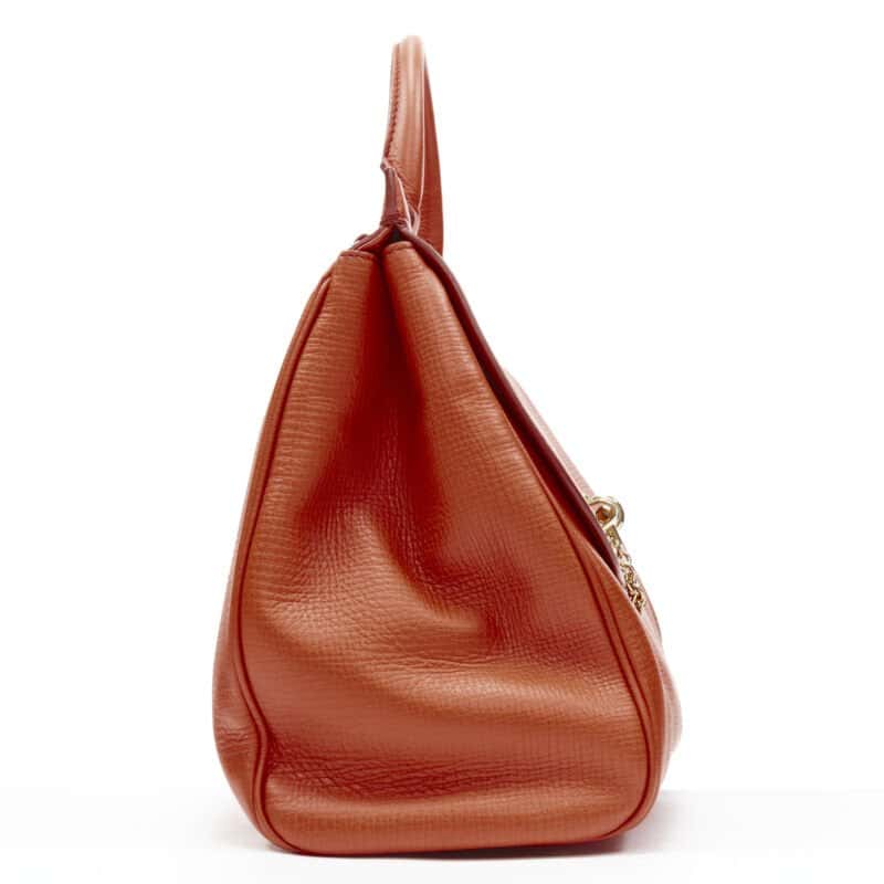 Dolce & Gabbana Pebble Duffel Bag Orange Leather Very good condition - Model View