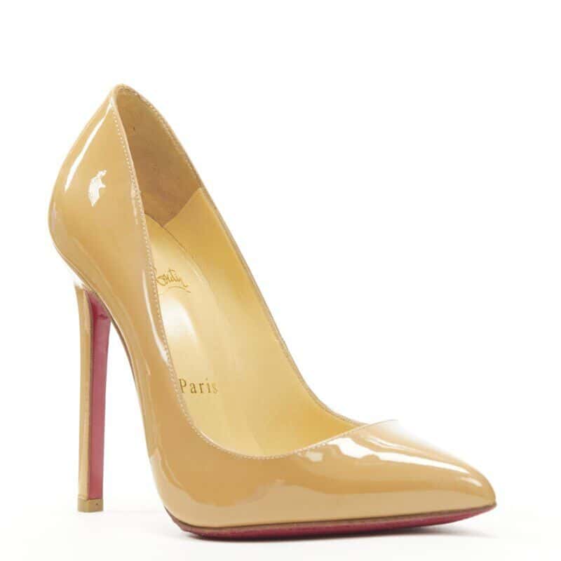 Christian Louboutin Patent Pigalle Heels Beige Very good condition - Back View