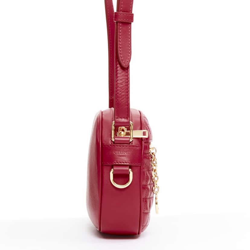 Celine Red Charm Camera Bag Red Leather Never worn, with tag - Model View