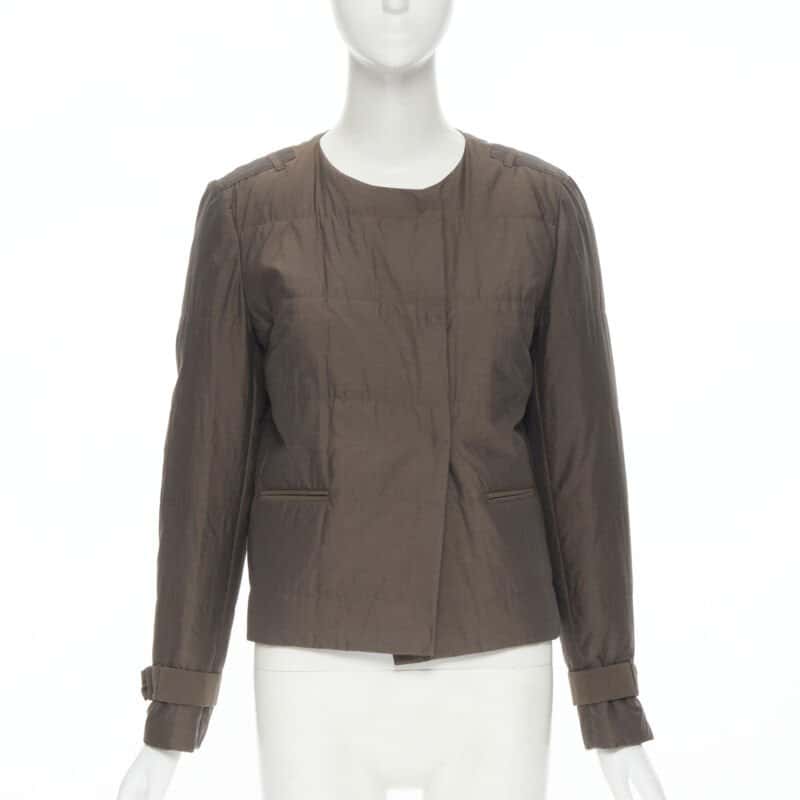 Brunello Cucinelli Brown Belted Jacket Brown Cotton Never worn - Front View