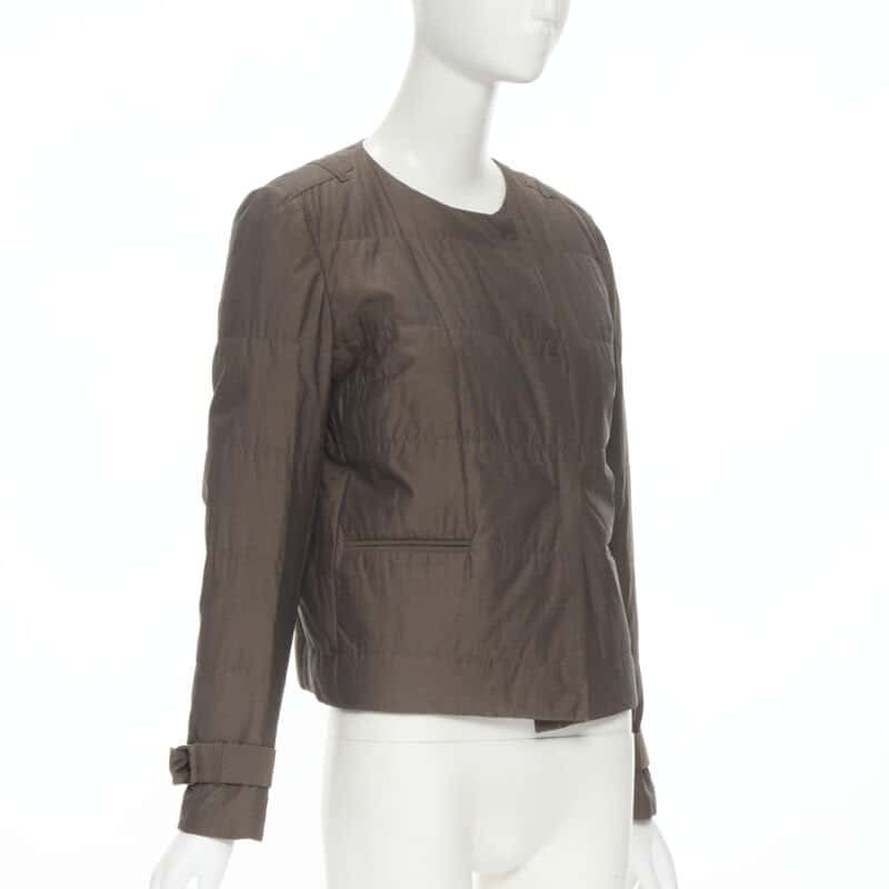 Brunello Cucinelli Brown Belted Jacket Brown Cotton Never worn - Model View