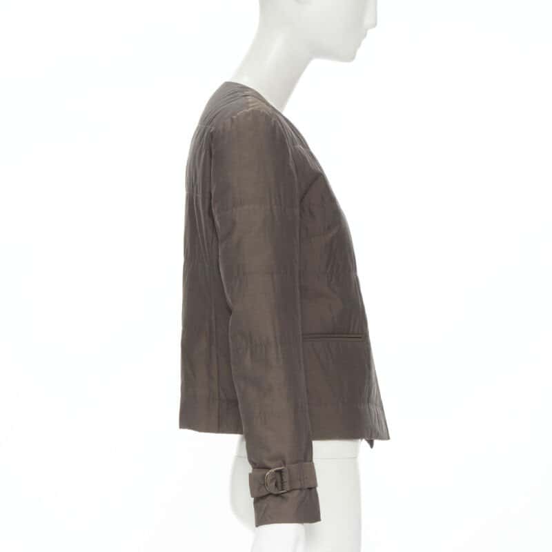 Brunello Cucinelli Brown Belted Jacket Brown Cotton Never worn - Box View