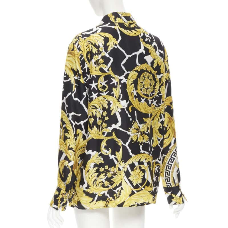 Versace Baroque Silk Shirt Gold Silk Never worn, with tag - Box View