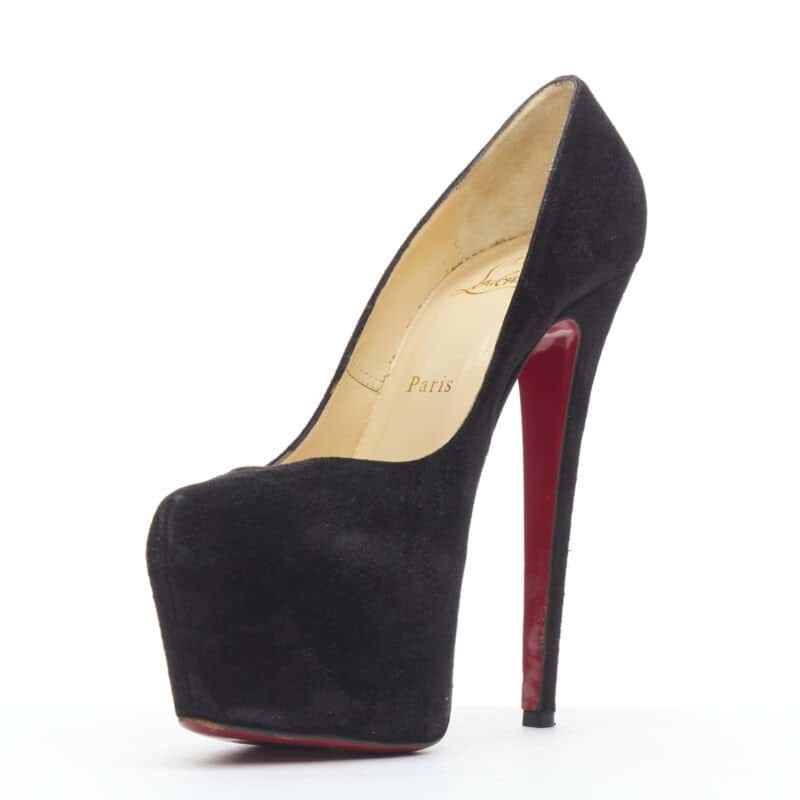 Christian Louboutin Almond Platform Pumps Black Suede Very good condition - Model View