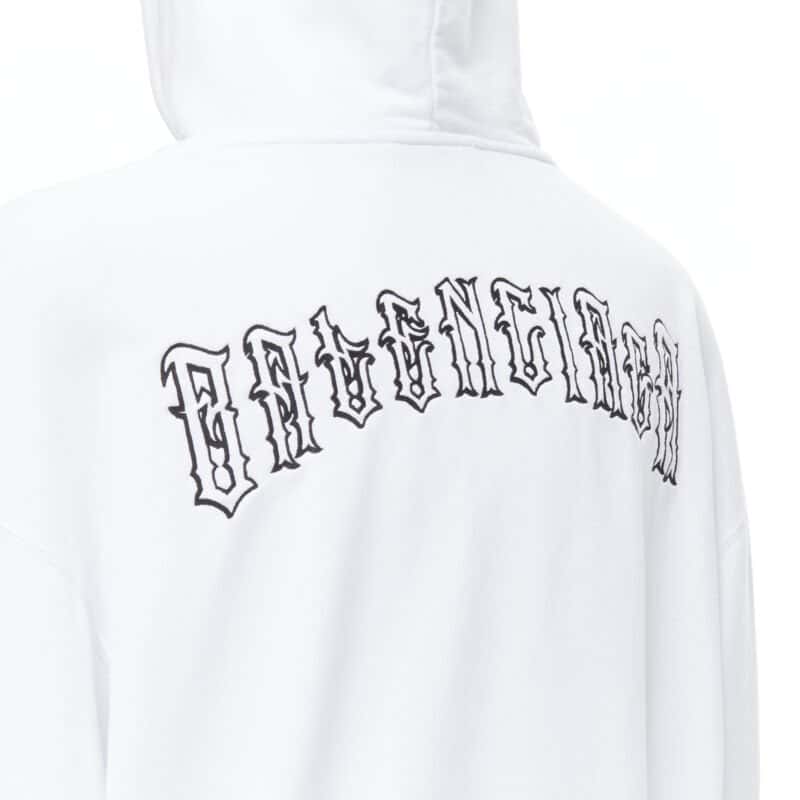Balenciaga Tattoo Logo Hoodie White Cotton Very good condition - Front View