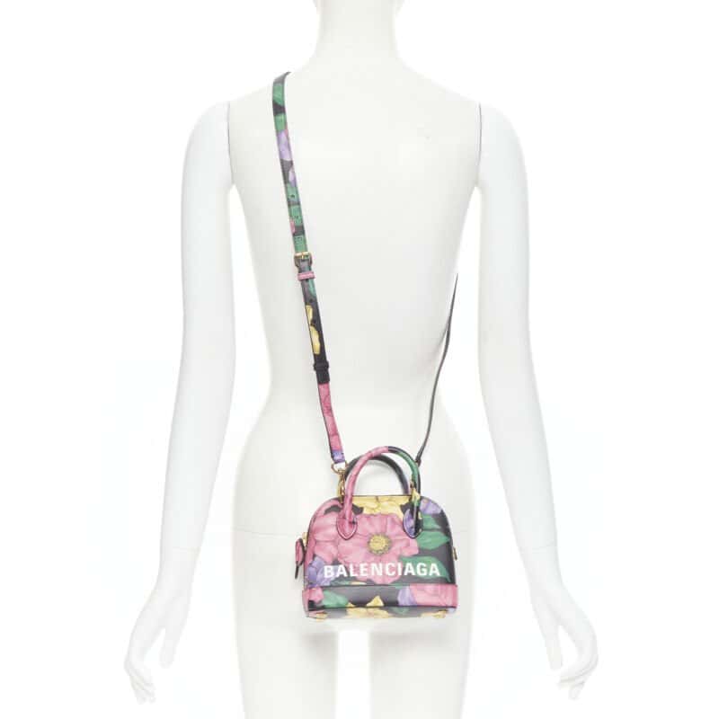Balenciaga Floral Ville Bag MultiColor Leather Never worn, with tag - Back View
