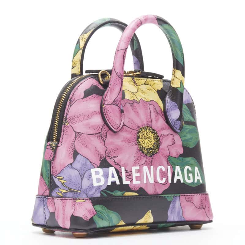Balenciaga Floral Ville Bag MultiColor Leather Never worn, with tag - Inside View