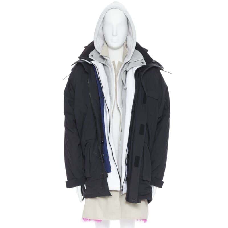 Balenciaga Pink Fur Parka Black Never worn, with tag - Inside View