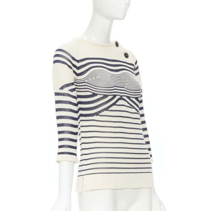 Jean Paul Gaultier Stripe Sailor Sweater MultiColor Cotton Never worn, with tag - Inside View