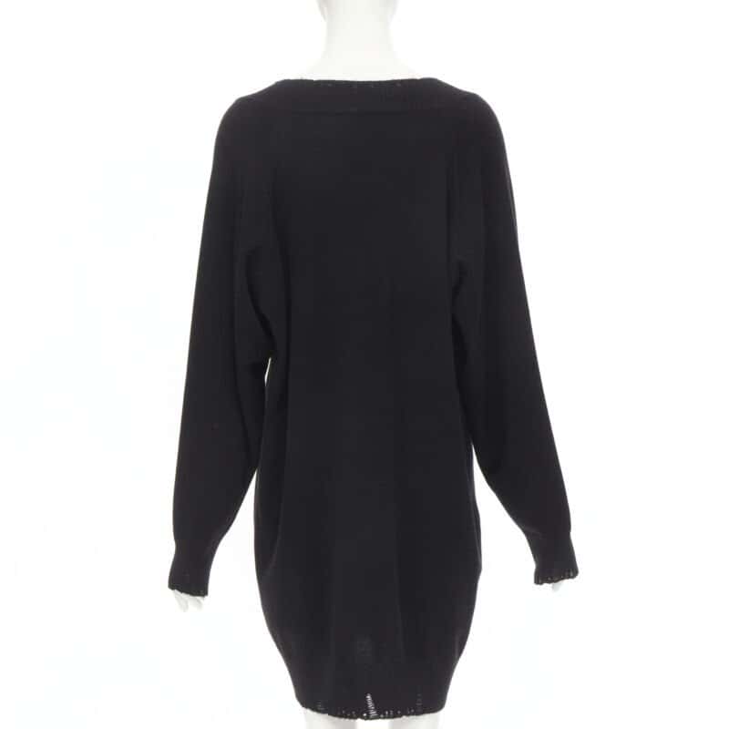 Versace Medusa Distressed Dress Black Cashmere Never worn, with tag - Box View