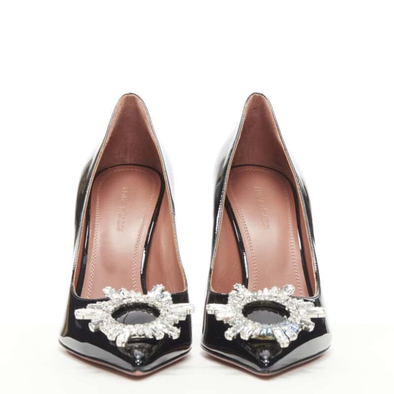 Amina Muaddi Crystal Buckle Pumps Black Very good condition - Inside View