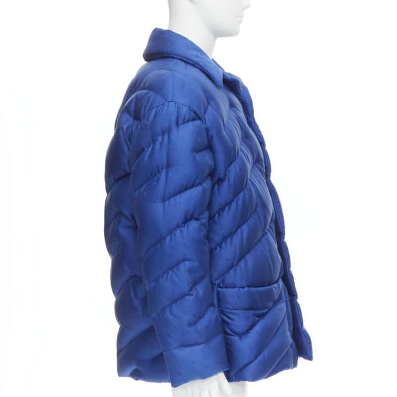 Fendi Blue Logo Puffer Blue Polyester Never worn, with tag - Model View