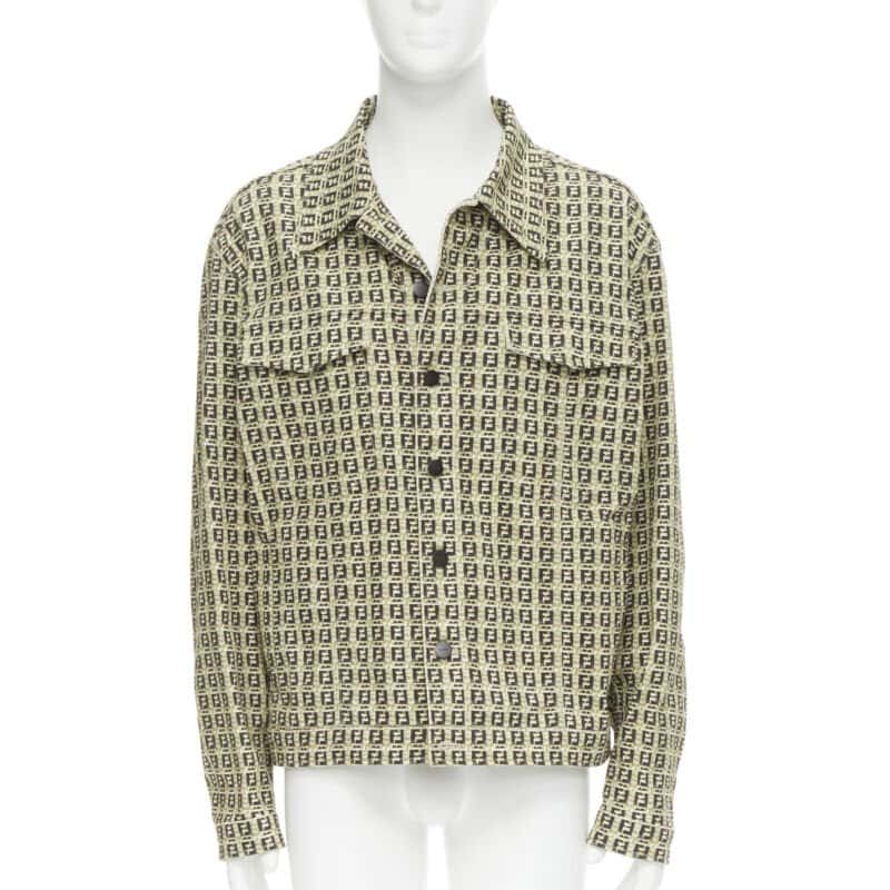 Fendi Brown Zucca Jacket Brown Cotton Never worn, with tag - Front View