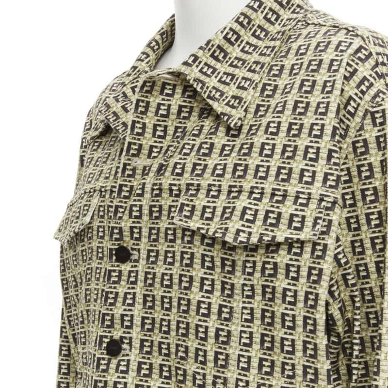 Fendi Brown Zucca Jacket Brown Cotton Never worn, with tag - Back View