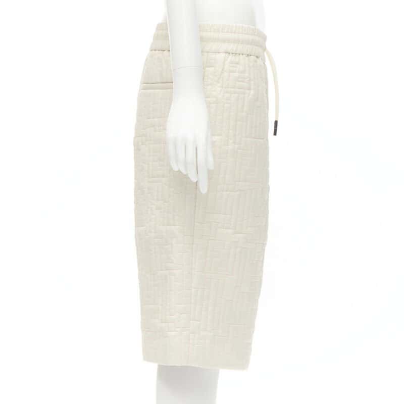 Fendi Zucca Padded Shorts Beige Never worn, with tag - Model View