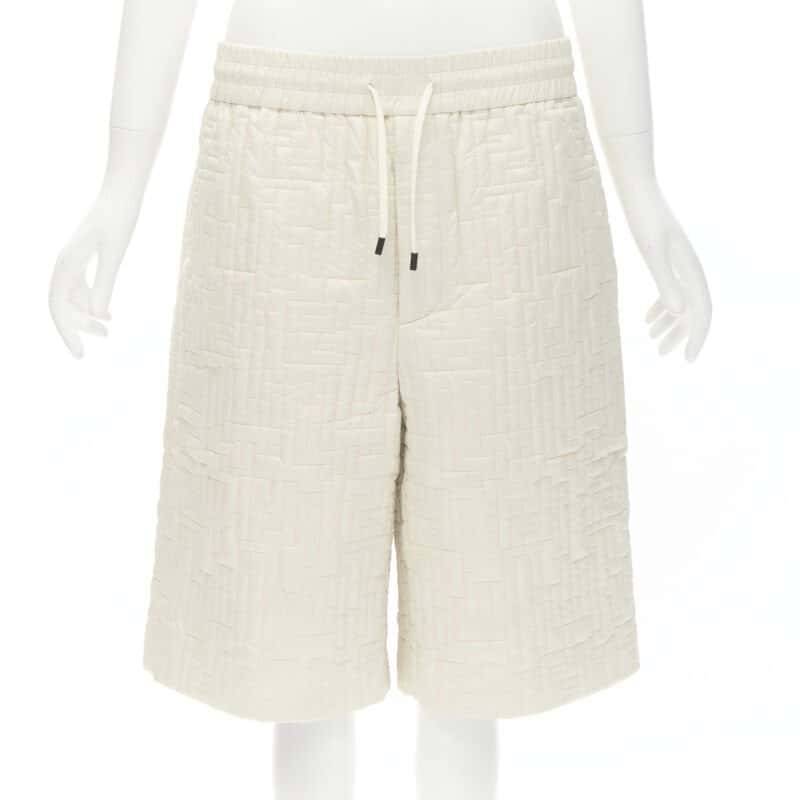 Fendi Zucca Nylon Shorts Beige Never worn, with tag - Front View