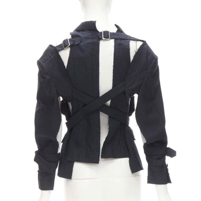 Comme Des Garcons Navy Deconstructed Jacket Navy Wool Never worn - Box View