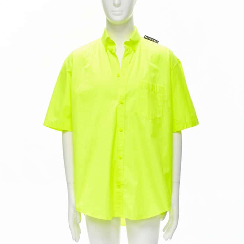Balenciaga Shoulder Tab Shirt Yellow Cotton Never worn, with tag - Front View