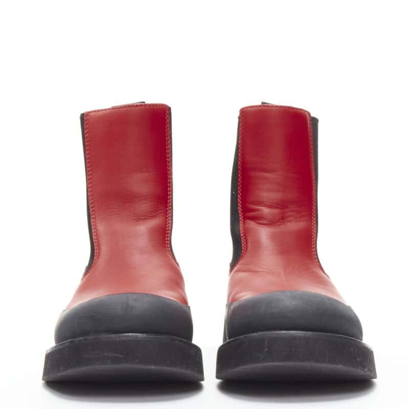 Celine Slogan Combat Leather Boots Red Leather Very good condition - Inside View