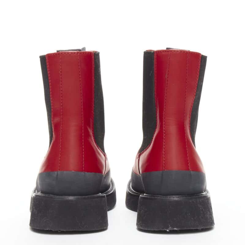 Celine Slogan Combat Leather Boots Red Leather Very good condition - Box View