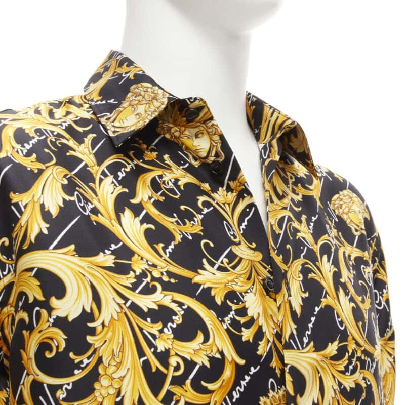 Versace Medusa Barocco Silk Shirt Black Silk Never worn, with tag - Back View