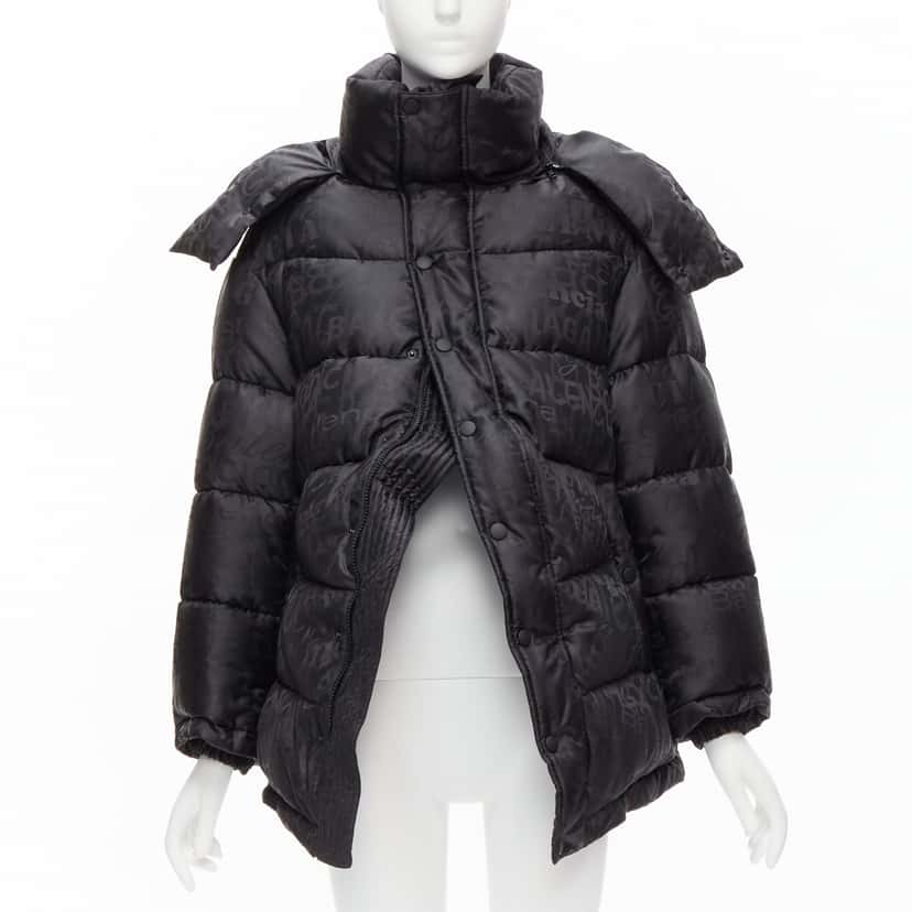 Balenciaga Black Swing Puffer Black Polyester Never worn, with tag - Front View