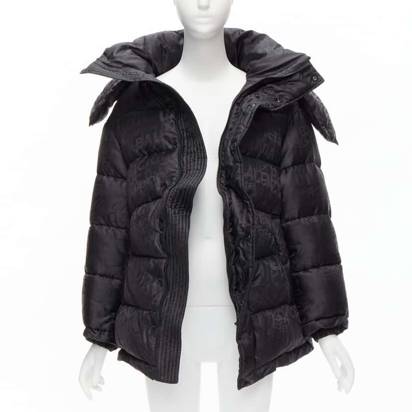 Balenciaga Black Swing Puffer Black Polyester Never worn, with tag - Back View