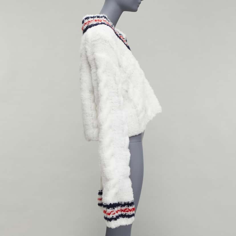 Thom Browne Varsity Knit Sweater White Never worn - Model View