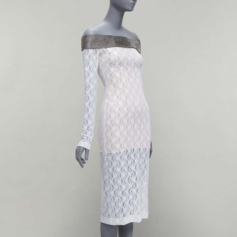 Christopher Kane Crystal Lace Dress Black Polyamide Never worn - Inside View