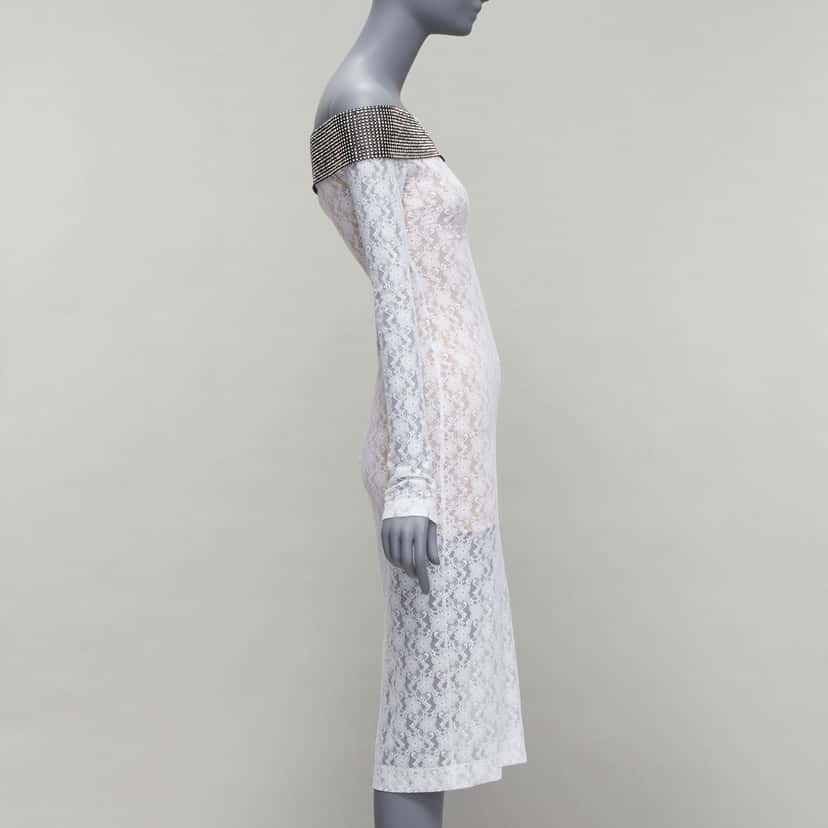 Christopher Kane Crystal Lace Dress Black Polyamide Never worn - Model View