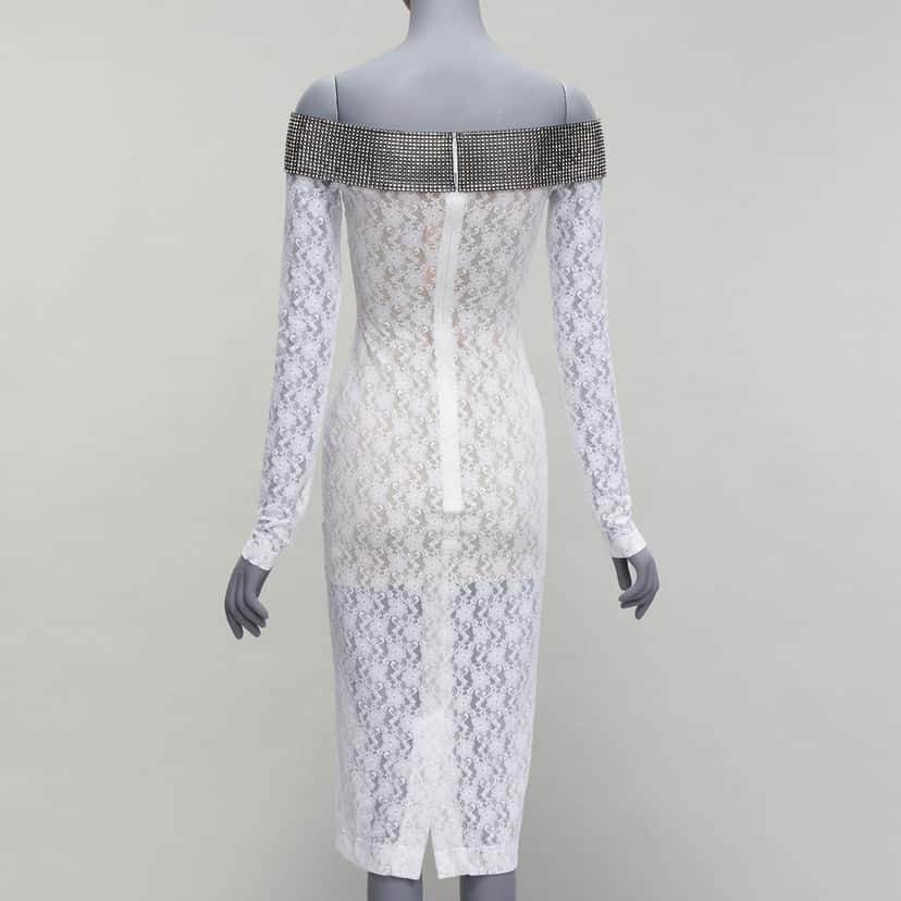Christopher Kane Crystal Lace Dress Black Polyamide Never worn - Box View