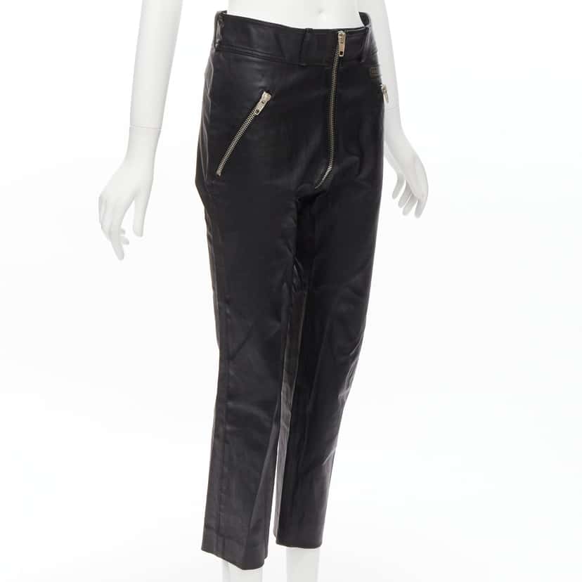 Balenciaga Moto Leather Pants Black Leather Good condition - Inside View