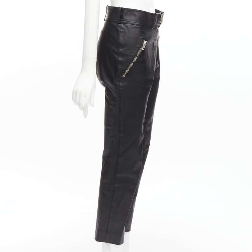 Balenciaga Moto Leather Pants Black Leather Good condition - Model View
