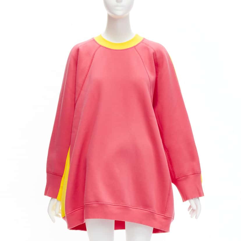 Celine Contrast Back Sweatshirt Yellow Cotton Never worn - Inside View