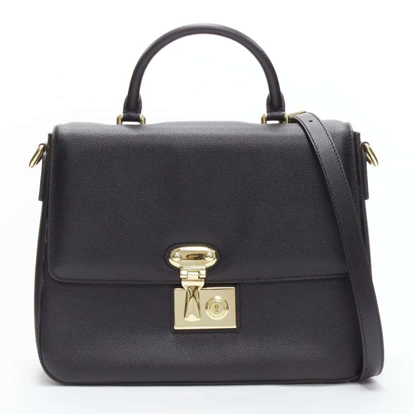 Dolce & Gabbana Miss Linda Black Leather Very good condition - Front View