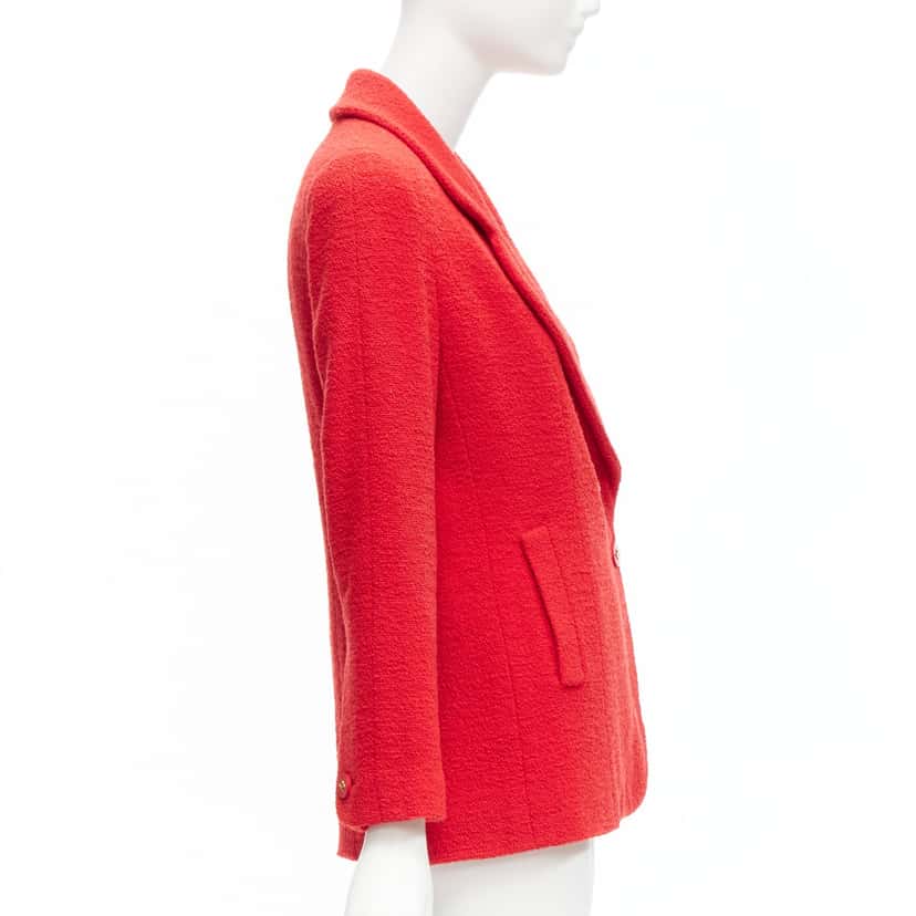 Chanel Red Tweed Button Jacket Red Wool Very good condition - Box View