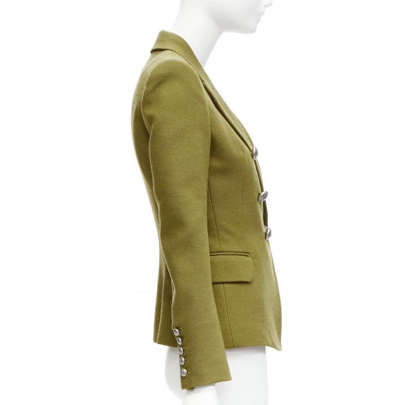 Balmain Double Breasted Blazer Green Polyamide Very good condition - Box View