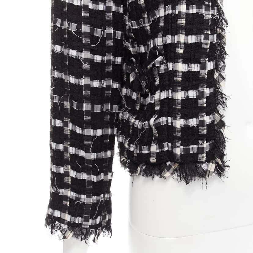 Chanel Frayed Check Jacket Black Never worn - Back View
