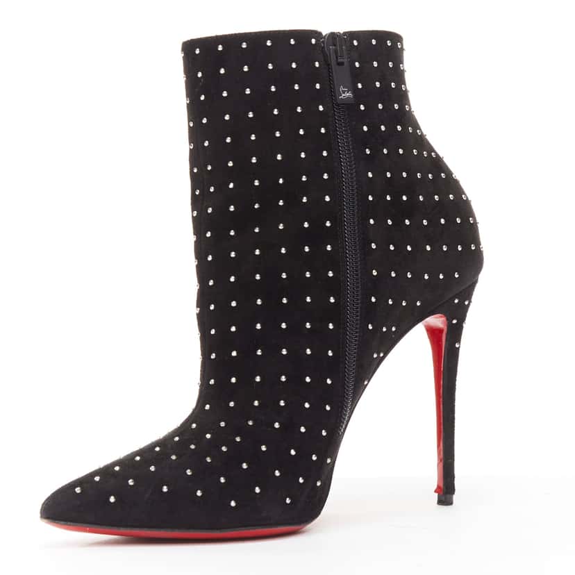 Christian Louboutin So Kate Booty Black Suede Never worn - Model View
