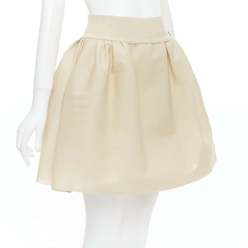 Chanel Logo Button Skirt Ecru Viscose Never worn - Inside View