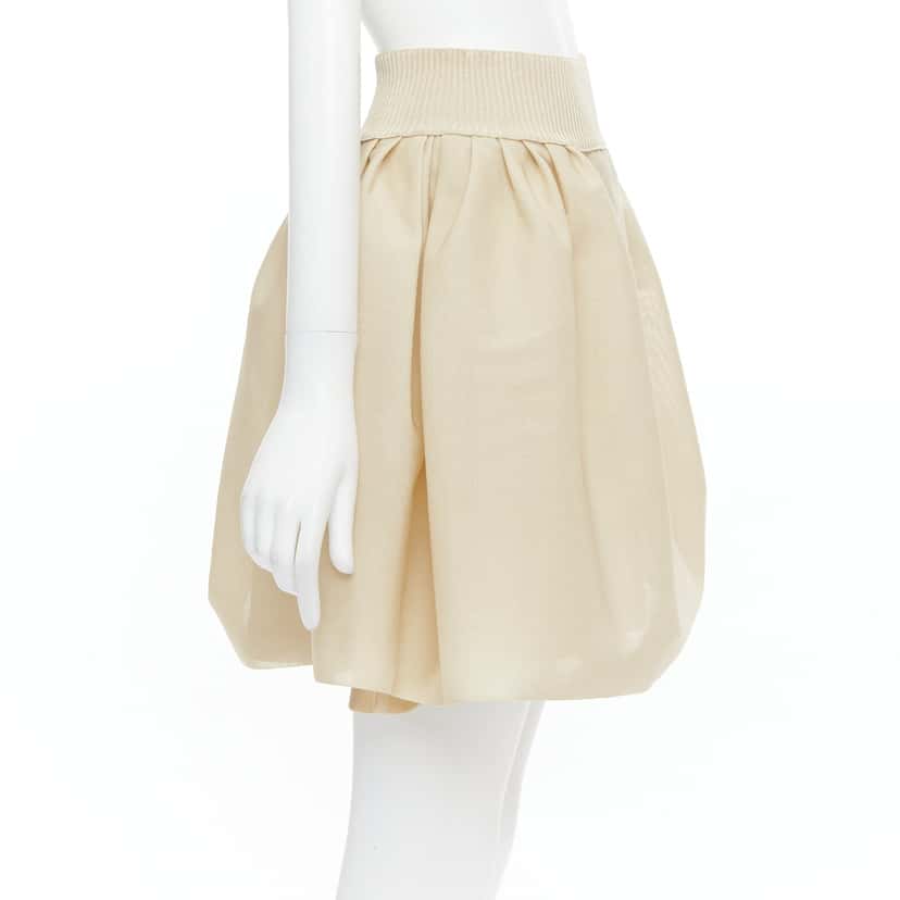 Chanel Logo Button Skirt Ecru Viscose Never worn - Model View