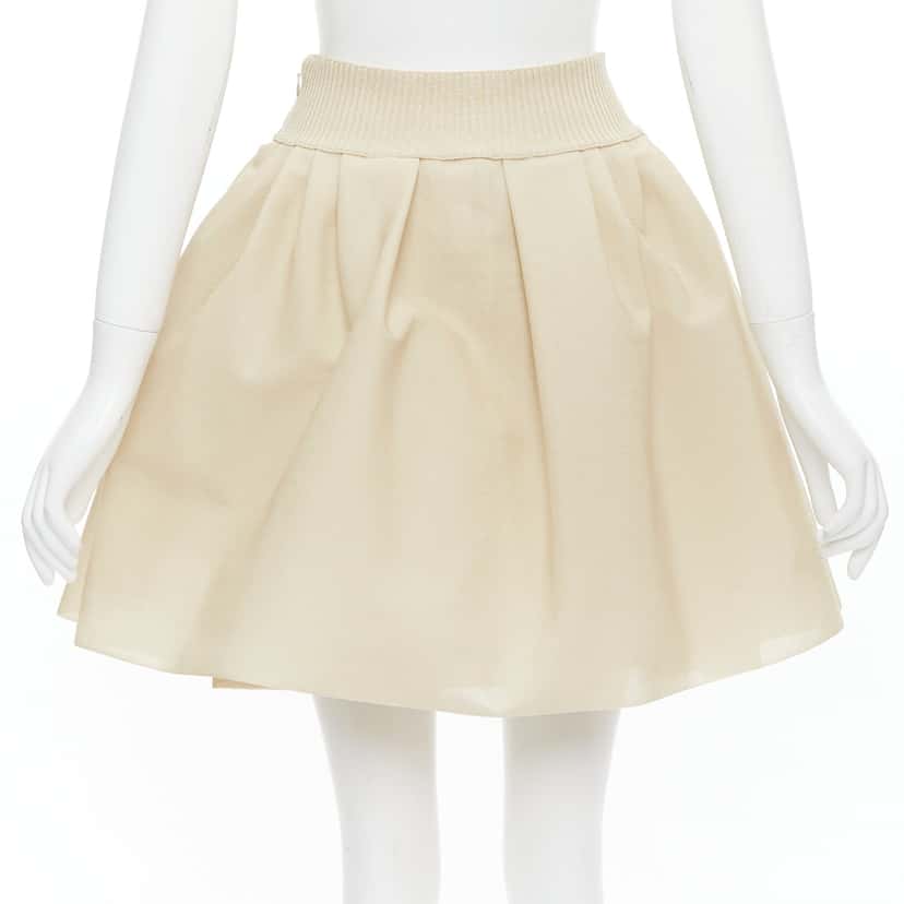 Chanel Logo Button Skirt Ecru Viscose Never worn - Box View