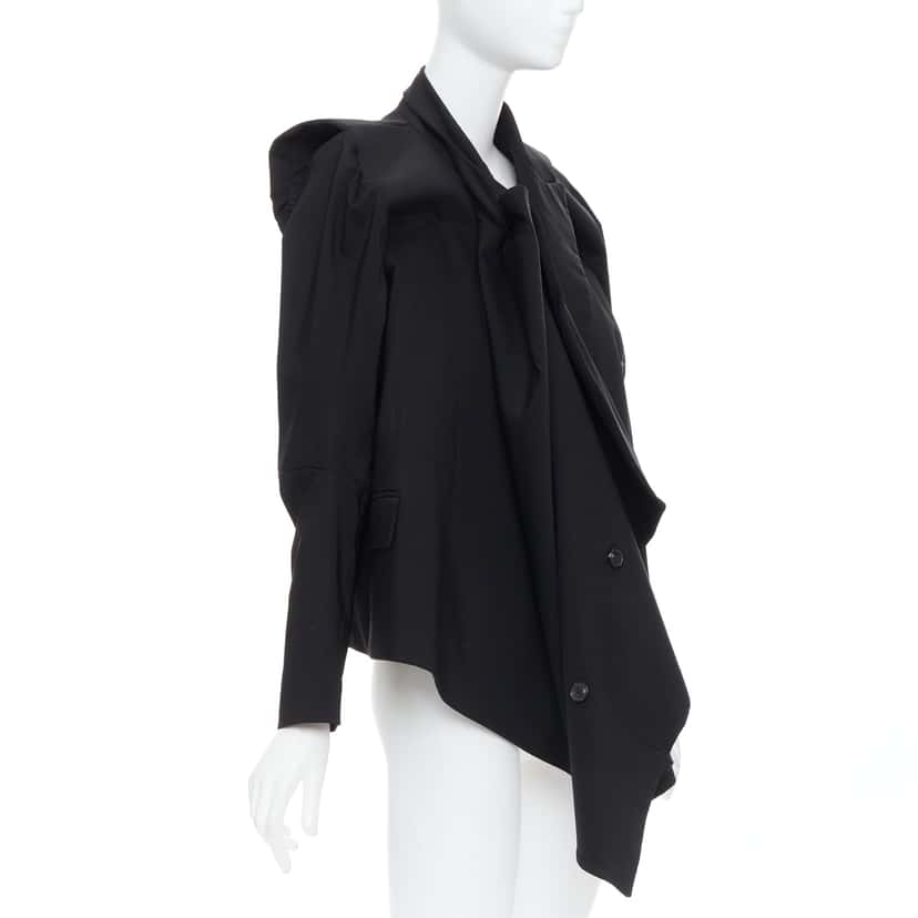 Maison Martin Margiela Black Draped Coat Black Wool Never worn - Inside View