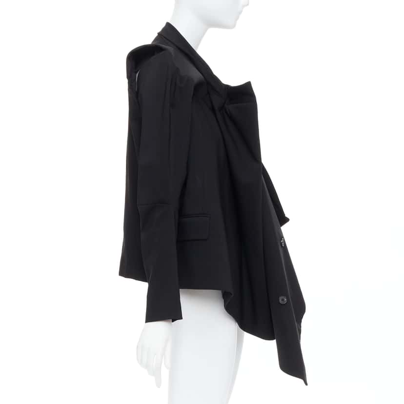 Maison Martin Margiela Black Draped Coat Black Wool Never worn - Model View